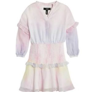 Aqua Chiffon Tie Dye Chiffon Dress Never Been Worn